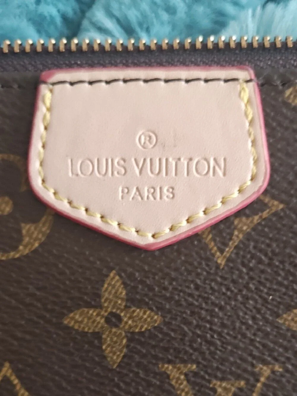 Louis Vuitton Brown Monogram Crossbody with Pink Trim